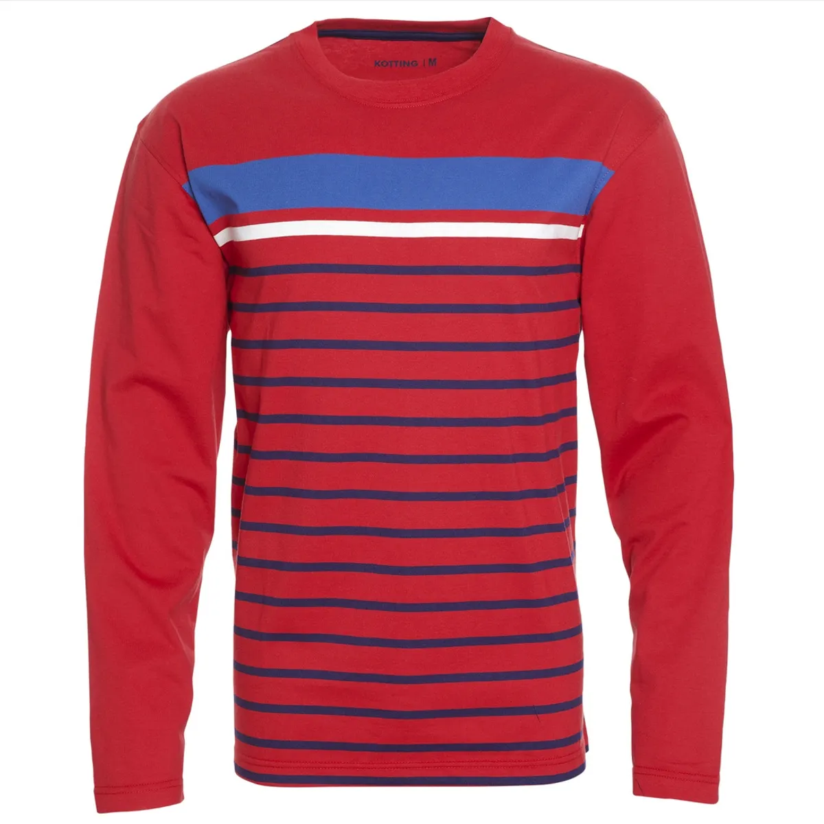 KOTTING - Polera Jersey Listada Cuello Redondo Manga Larga Regular Fit KOTTING