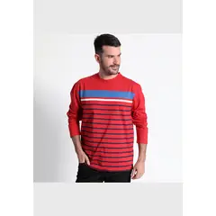 KOTTING - Polera Jersey Listada Cuello Redondo Manga Larga Regular Fit