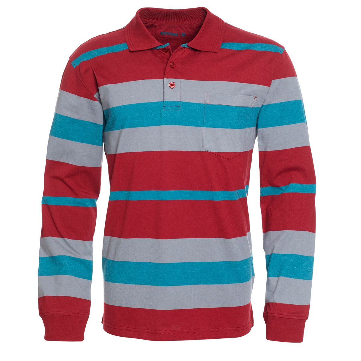 KOTTING - Polera Jersey Listada Cuello Camisero Manga Larga Regular Fit KOTTING