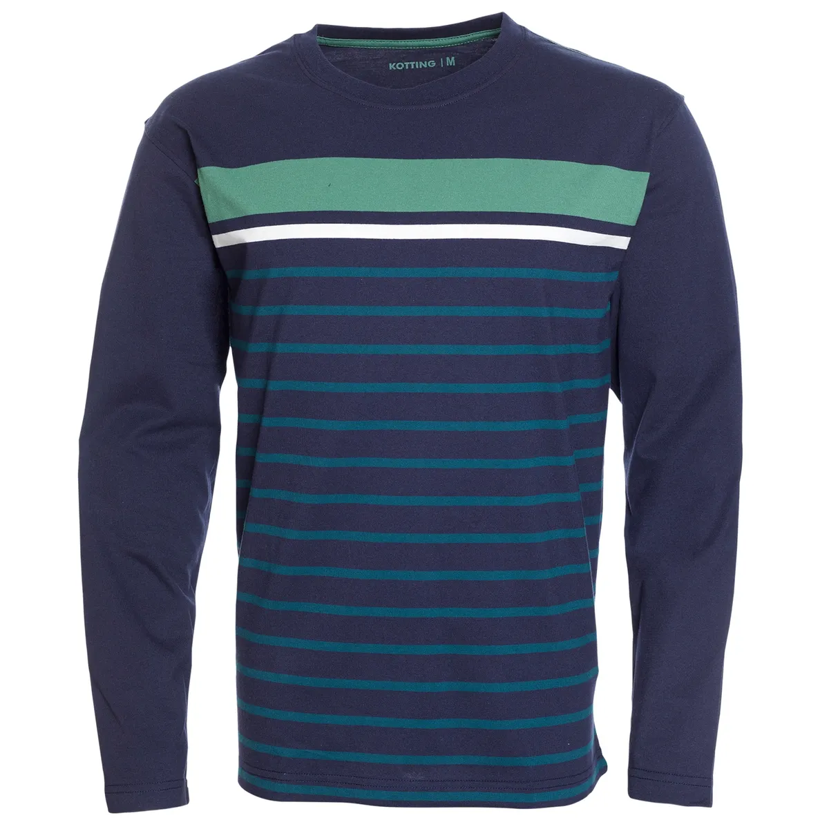 KOTTING - Polera Jersey Listada Cuello Redondo Manga Larga Regular Fit KOTTING