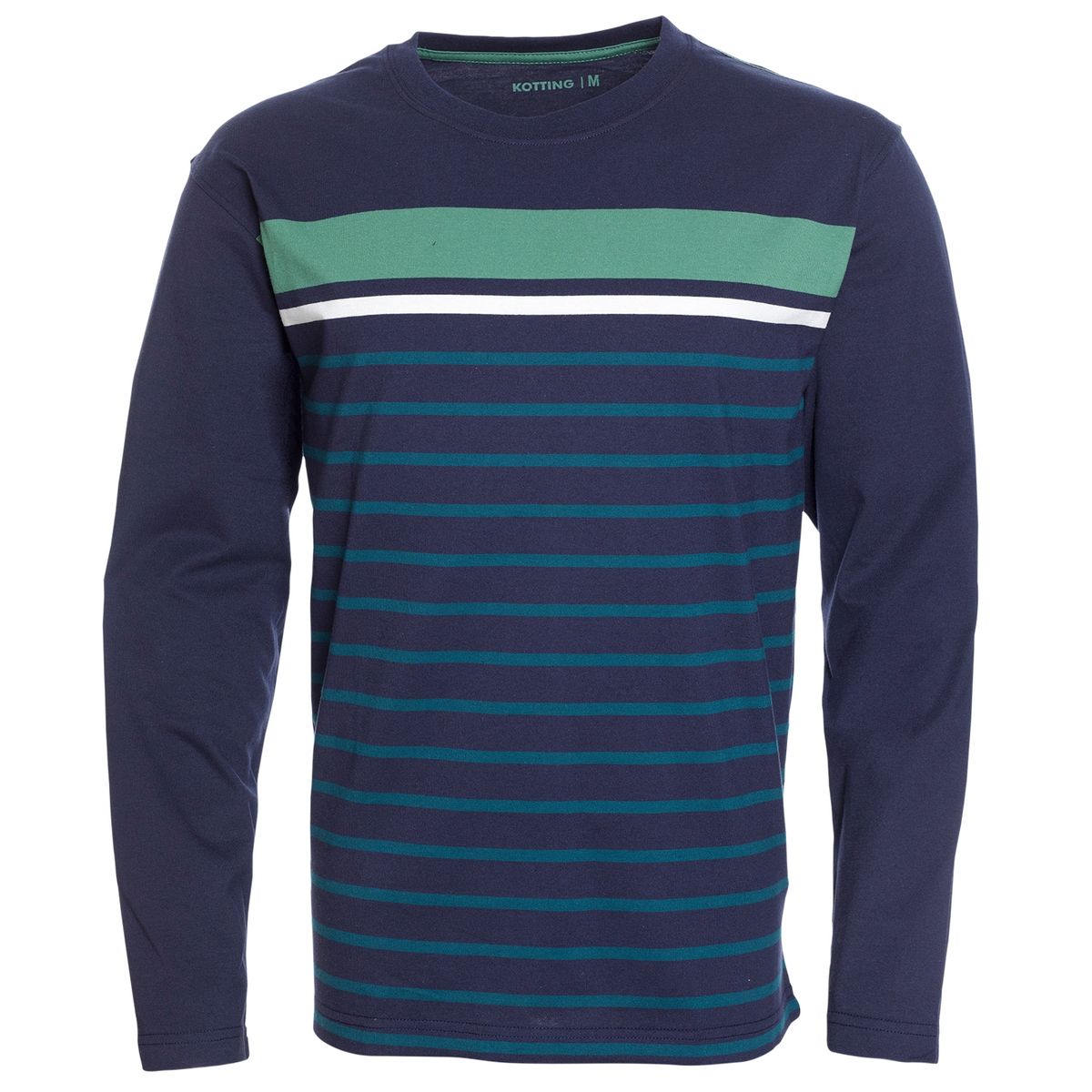 KOTTING - Polera Jersey Listada Cuello Redondo Manga Larga Regular Fit KOTTING