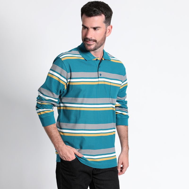 KOTTING - Polera Piqué Listada Manga Larga Regular Fit KOTTING