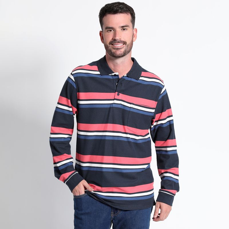KOTTING - Polera Piqué Listada Manga Larga Regular Fit KOTTING
