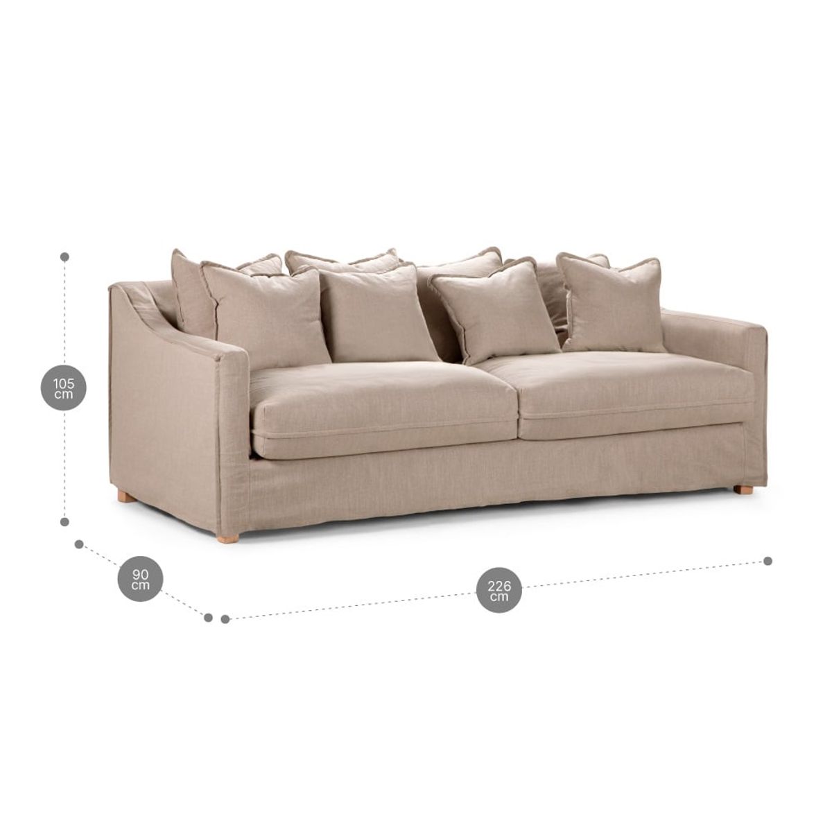 ROSEN - Sofá Rosen Pangrati 3,5 Cuerpos Tela Legiado