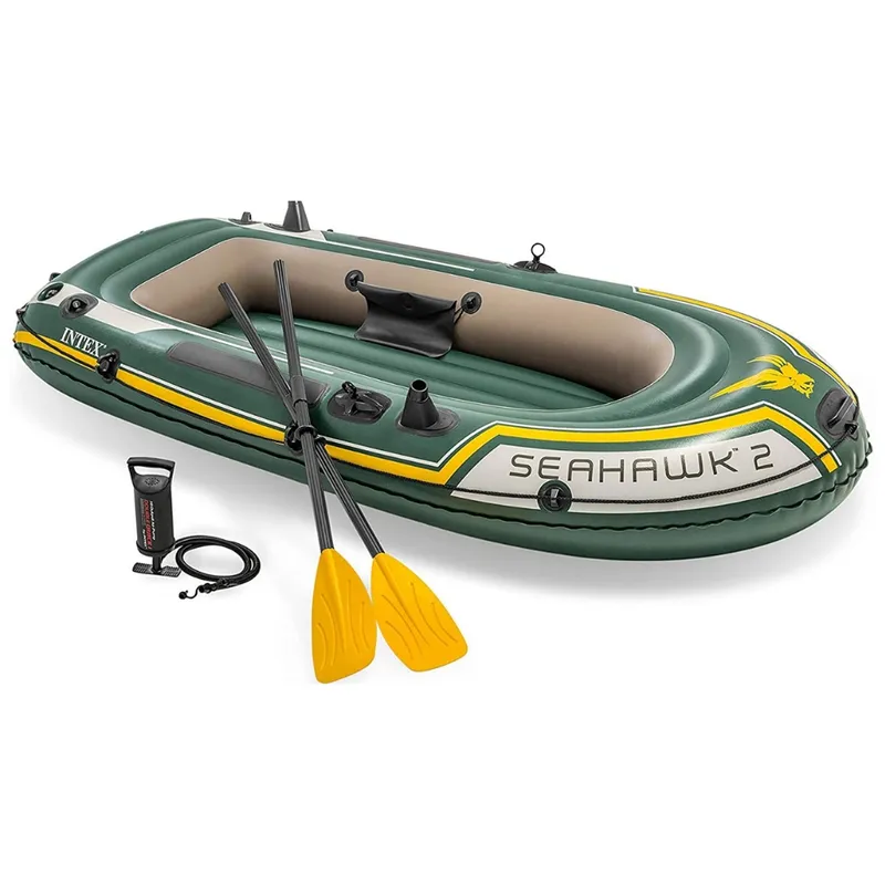 INTEX - Bote Inflable Seahawk 2 Set Capacidad 240 Kg + Remos + Inflador