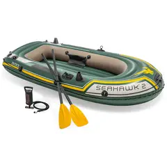 INTEX - Bote Inflable Seahawk 2 Set Capacidad 240 Kg + Remos + Inflador