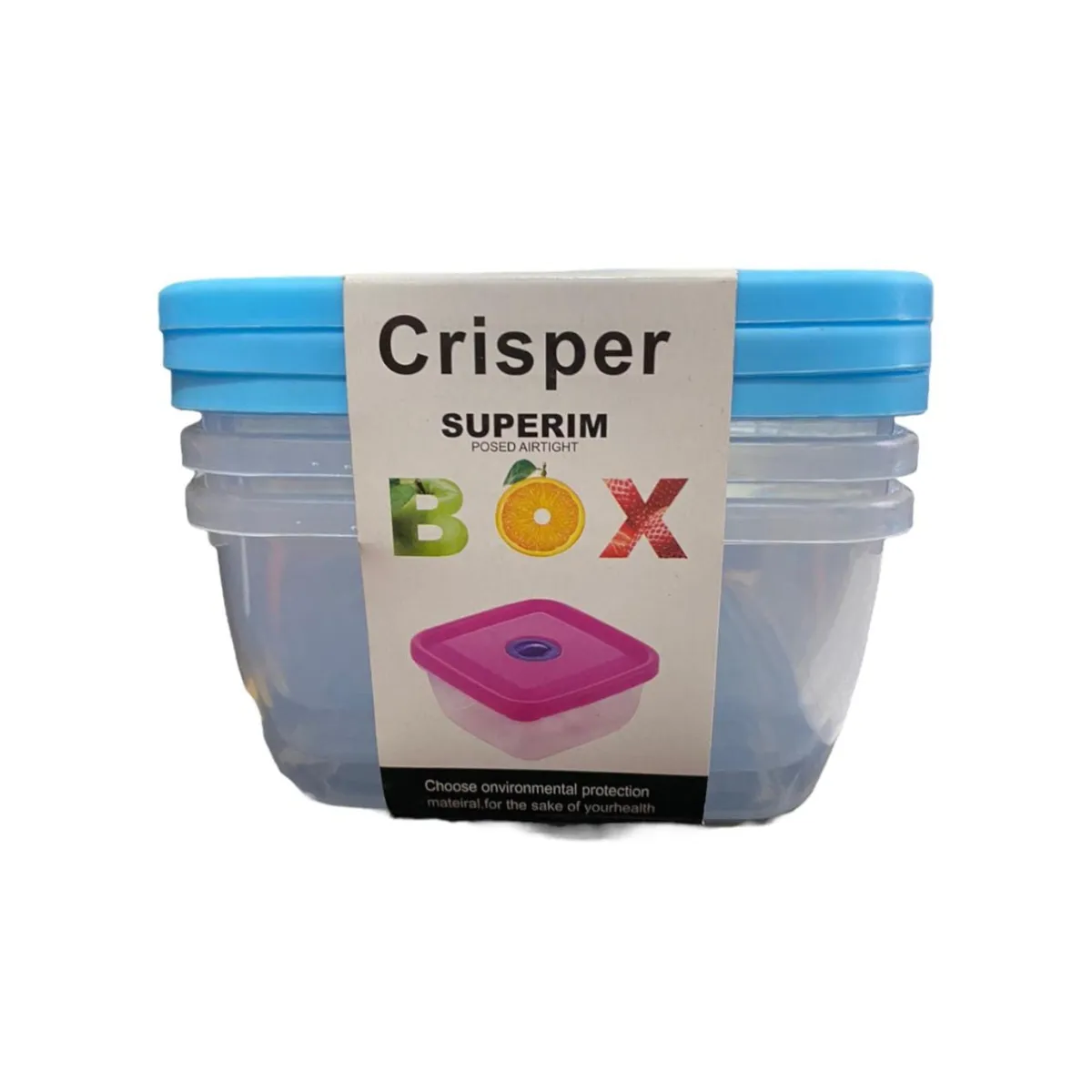 GENERICO - Set de 03 Envases Organizador Comida - Celeste