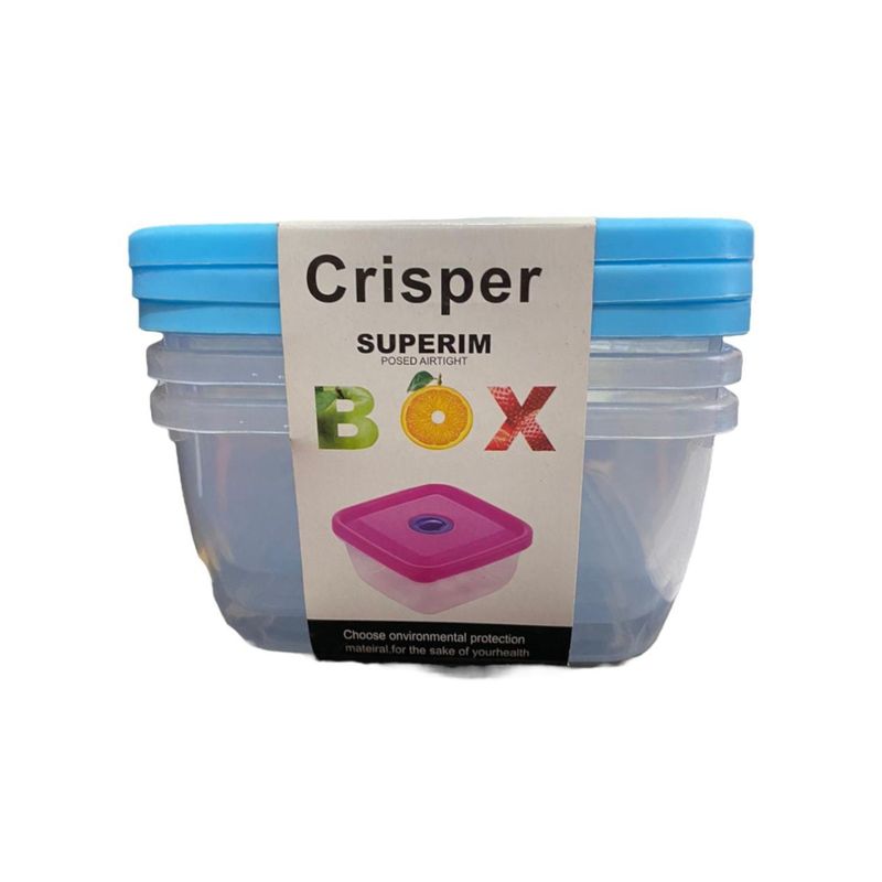 GENERICO - Set de 03 Envases Organizador Comida - Celeste