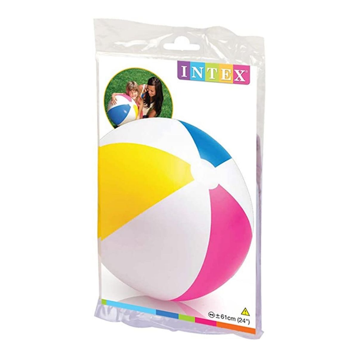 INTEX - Pelota Inflable Colores Brillantes 61 Cm Glossy Panel Ball
