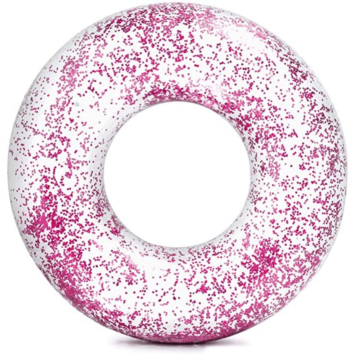 INTEX - Flotador Inflable Redondo Brillo 107x27 Cm Sparkling Glitter Tube Rosado