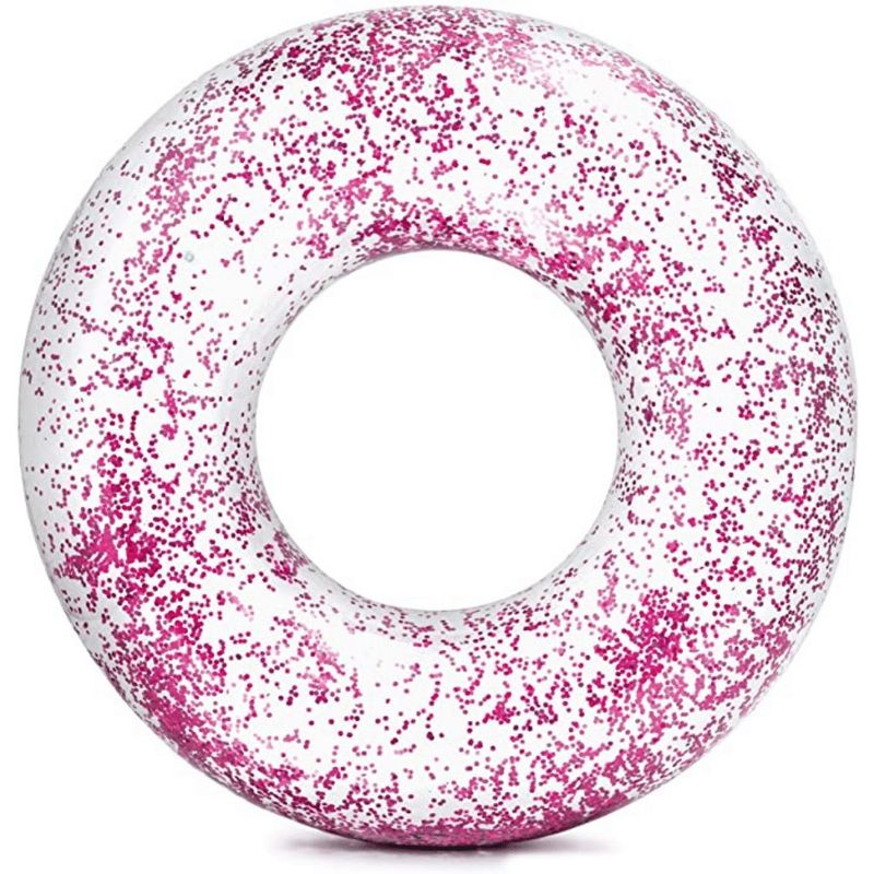 INTEX - Flotador Inflable Redondo Brillo 107x27 Cm Sparkling Glitter Tube Rosado