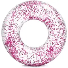 INTEX - Flotador Inflable Redondo Brillo 107x27 Cm Sparkling Glitter Tube Rosado