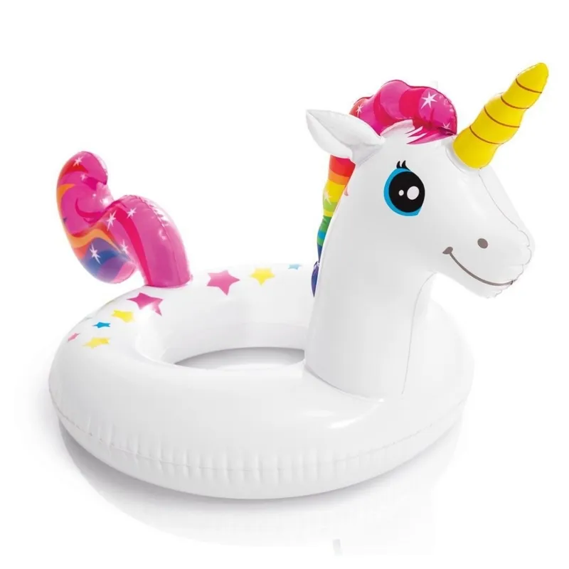 INTEX - Flotador Inflable Redondo Unicornio 58 Cm Big Animal Ring