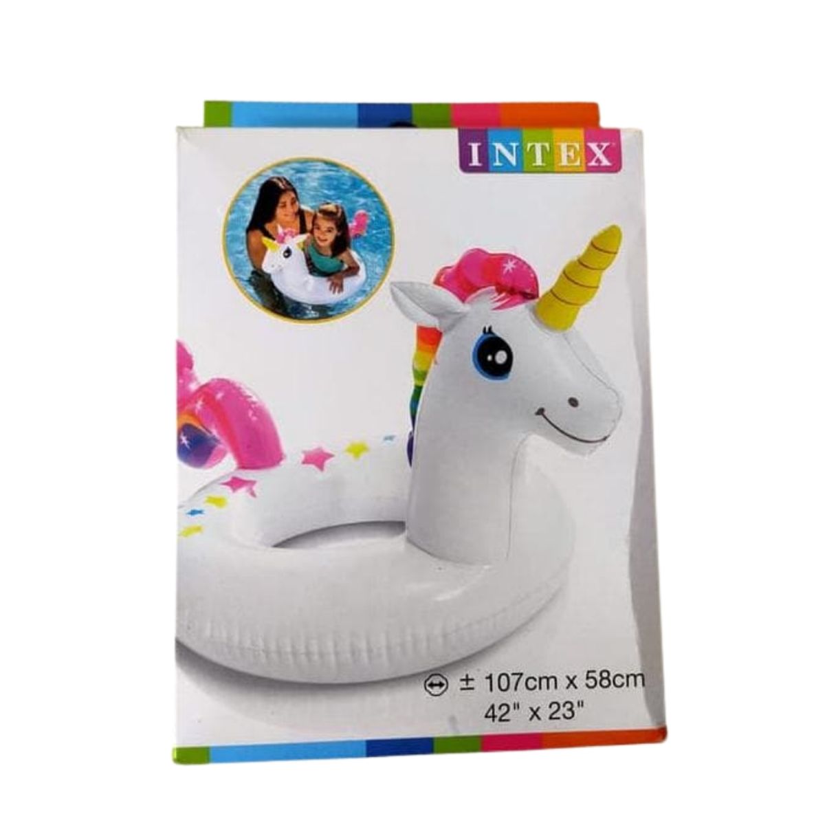 INTEX - Flotador Inflable Redondo Unicornio 58 Cm Big Animal Ring
