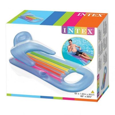 Imagen 2 del producto Flotador Inflable Mat Asiento con Respaldo 160x85 Cm King Col Lounge Azul