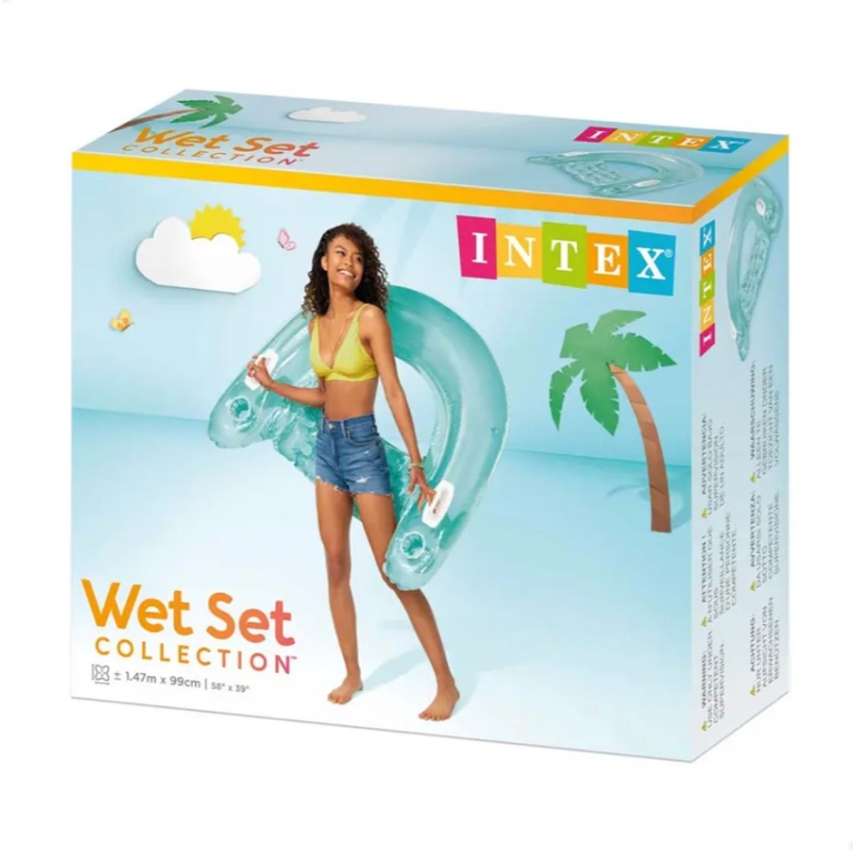 INTEX - Asiento Flotante Inflable con Sujetadores 152x99 Cm Sit 'n Float