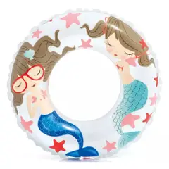 INTEX - Flotador Inflable Redondo Sirena 61 Cm Transparent Ring