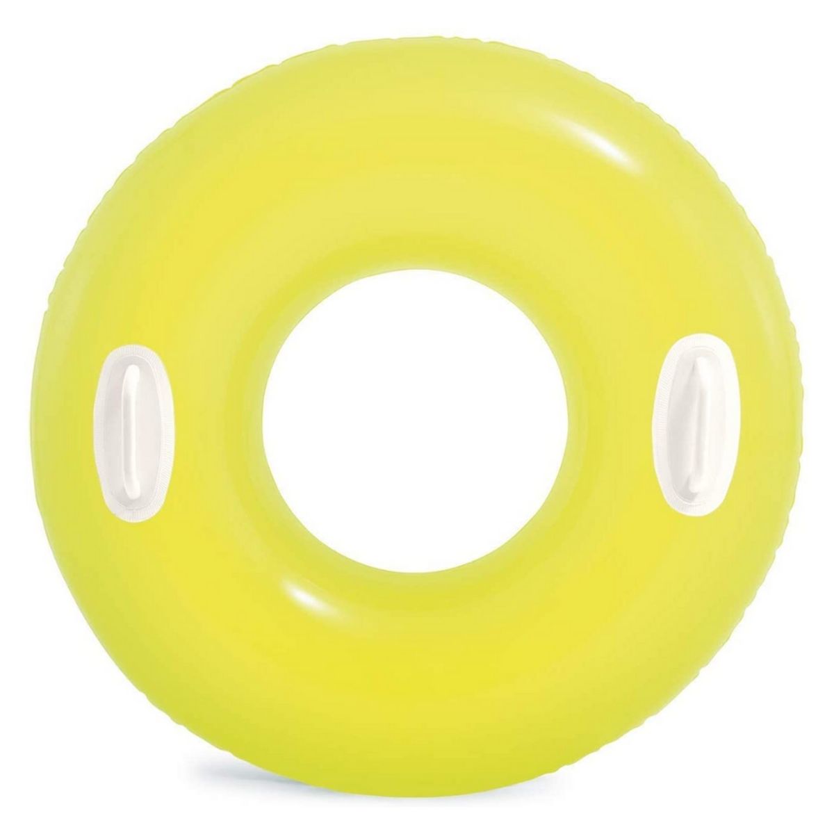 INTEX - Flotador Inflable Redondo con Sujetadores 76 Cm High-Gloss Tube Amarillo