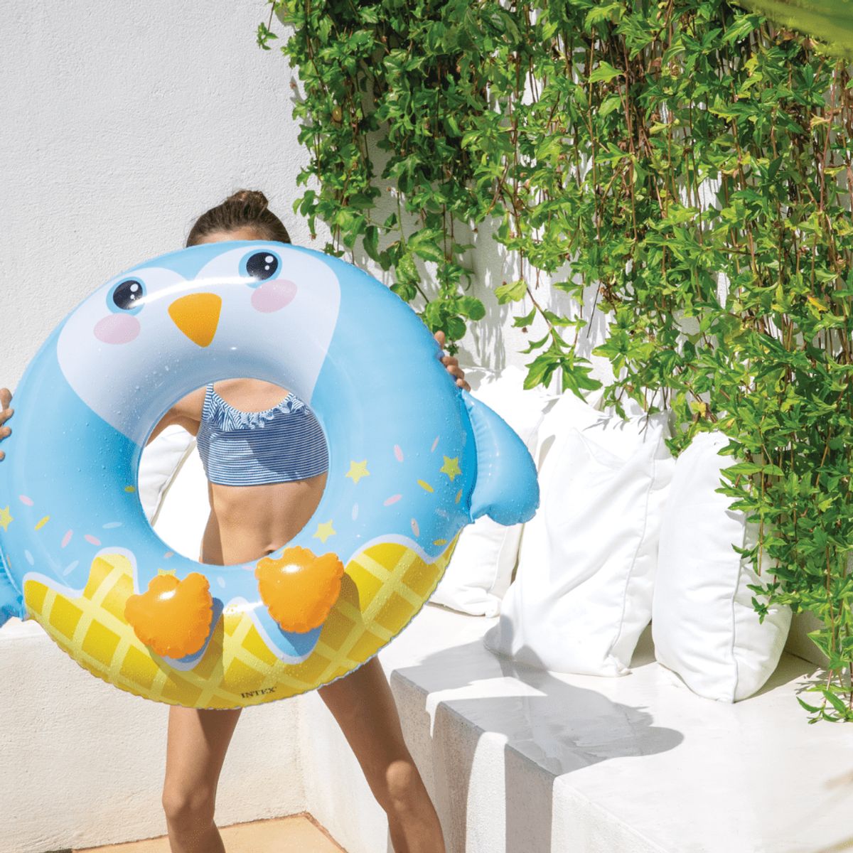 INTEX - Flotador Inflable Redondo Intex Pingüino 76 Cm
