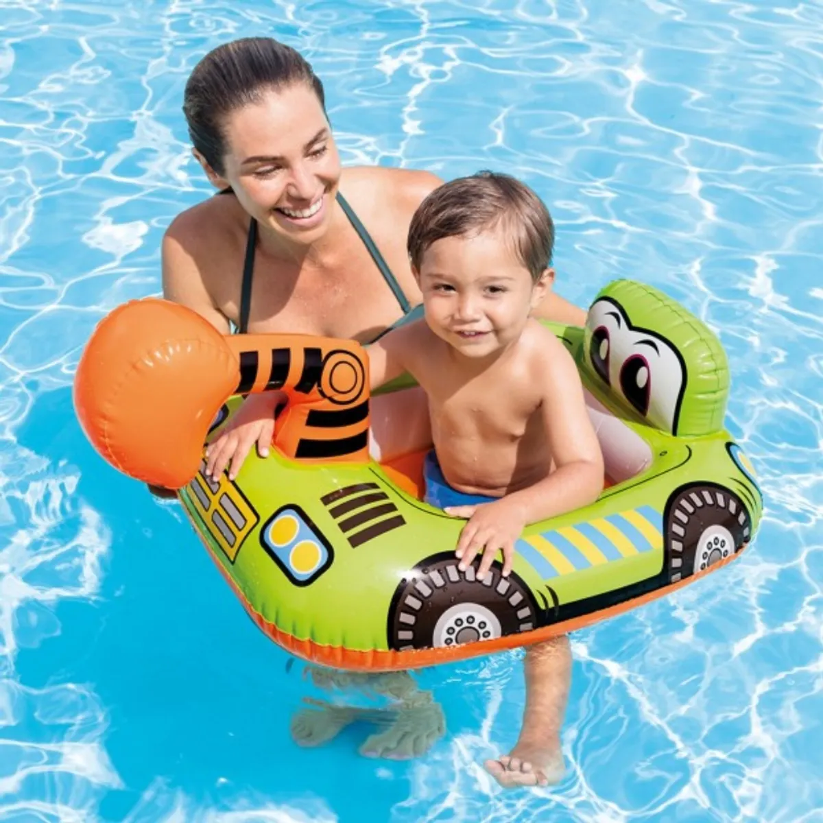 INTEX - Flotador Inflable Bebe Excavadora Capacidad 15 Kg Kiddie Float