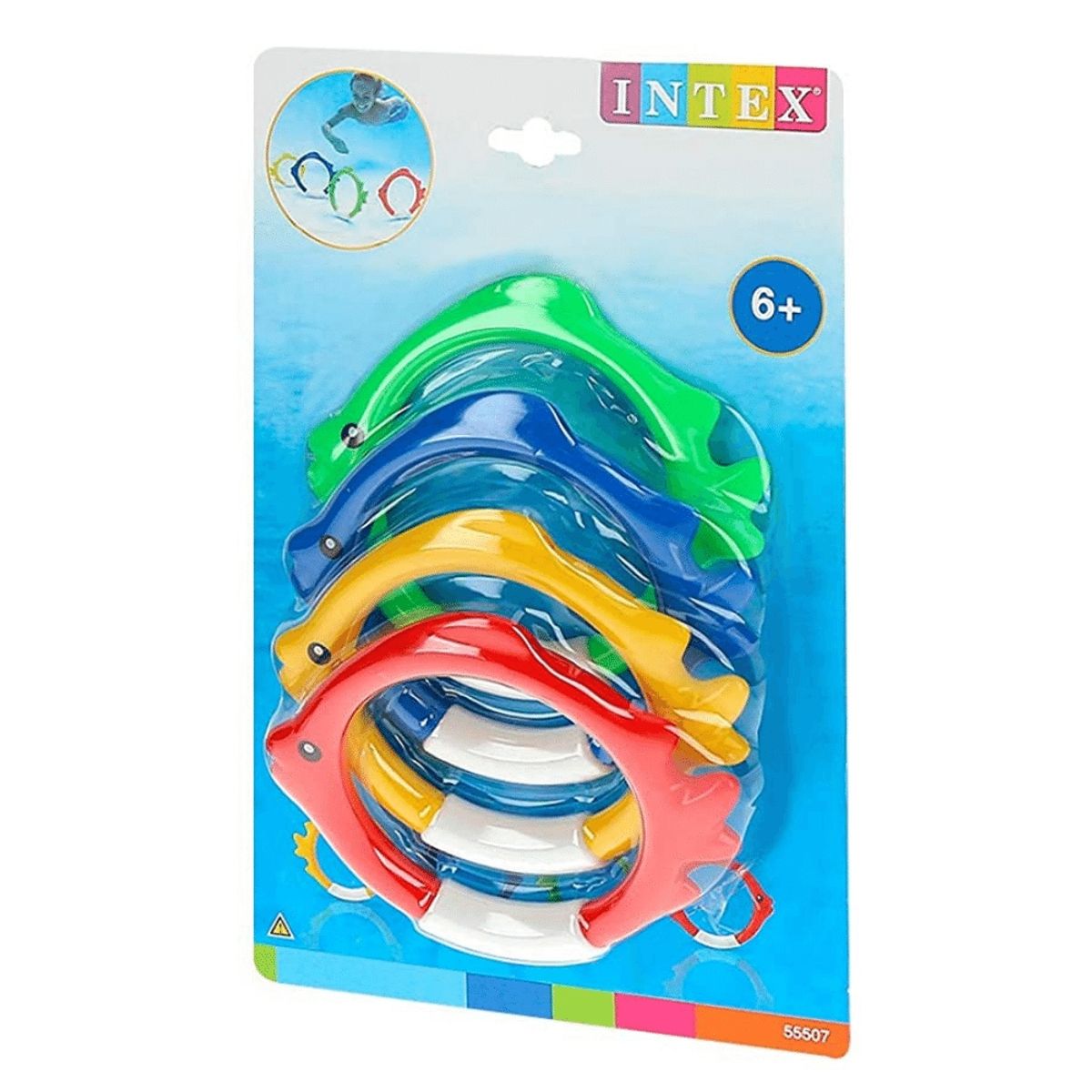 INTEX - Juego Piscina 4 Anillos de Pez Bajo el Agua Fish Rings