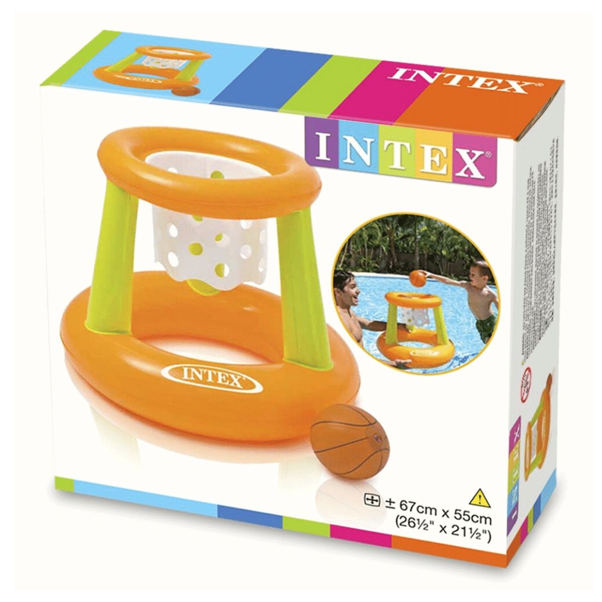INTEX - Juego Piscina Inflable Aro de Basketball Floating Hoops + Pelota Inflable