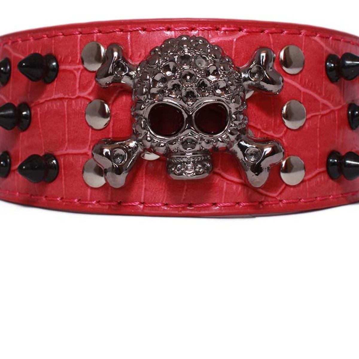 MASCAN - Collar Perro Calavera Puntas Redondas 2Xl Fucsia Mascan