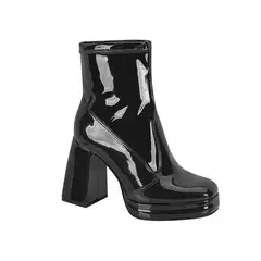 BEIRA RIO - Botín Mujer Efecto Charol Negro