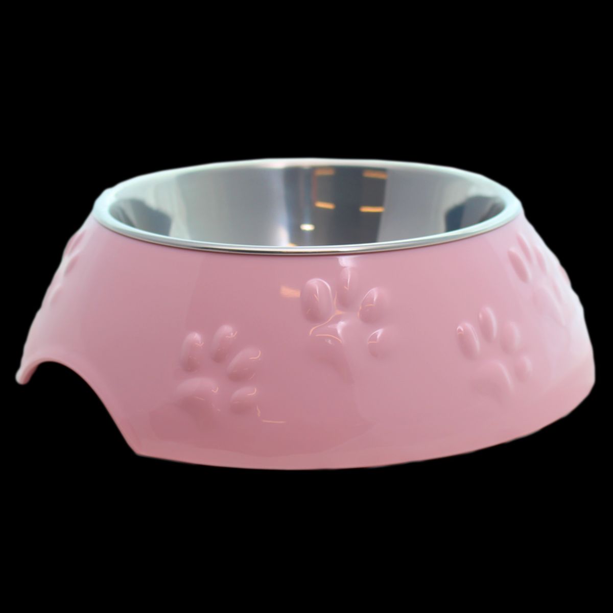 MASCAN - Plato Huellitas Rosado Para Perro M Mascan