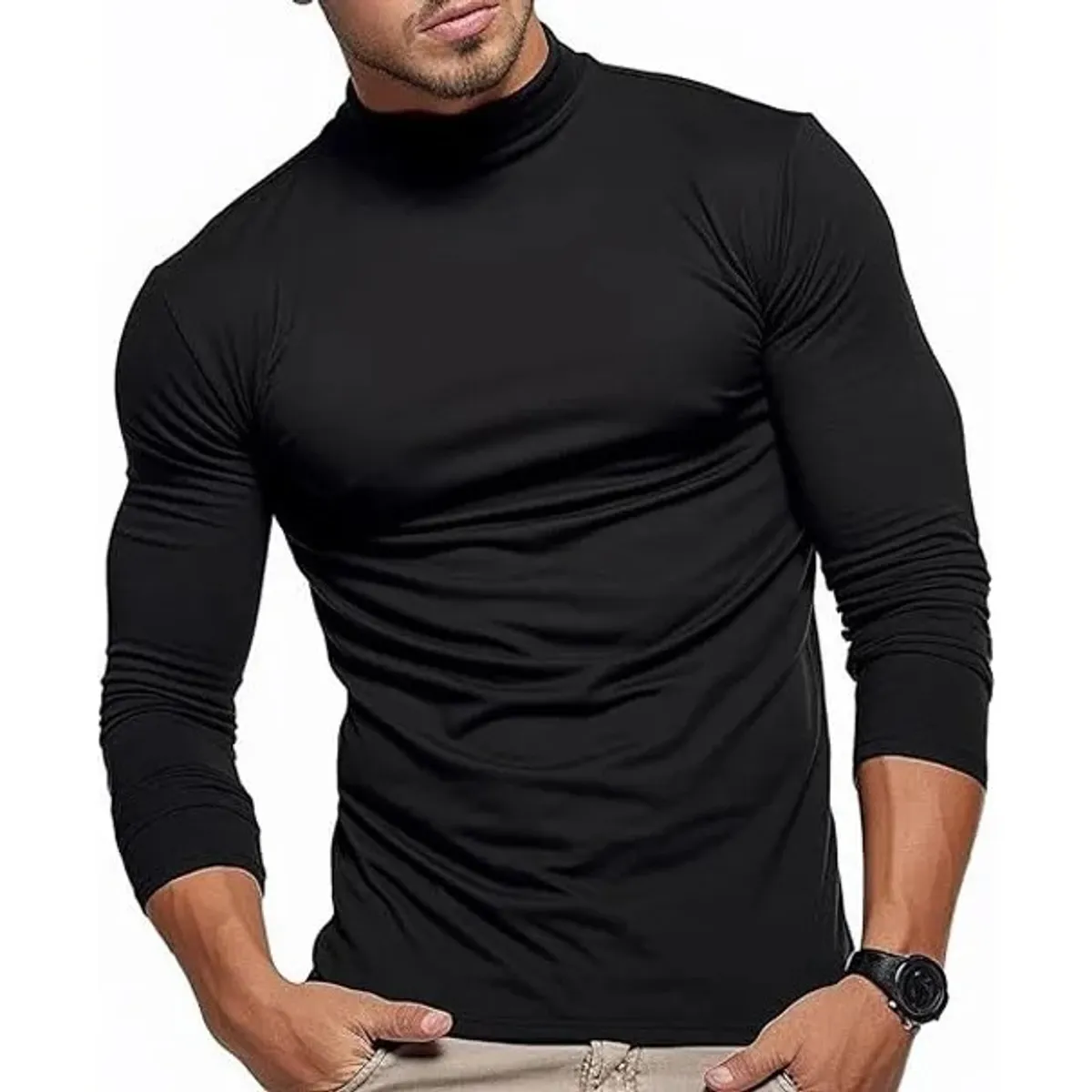 EVERSO - Pack 3 Camiseta Beatle Hombre Bambú Manga Larga Forro Polar Termica