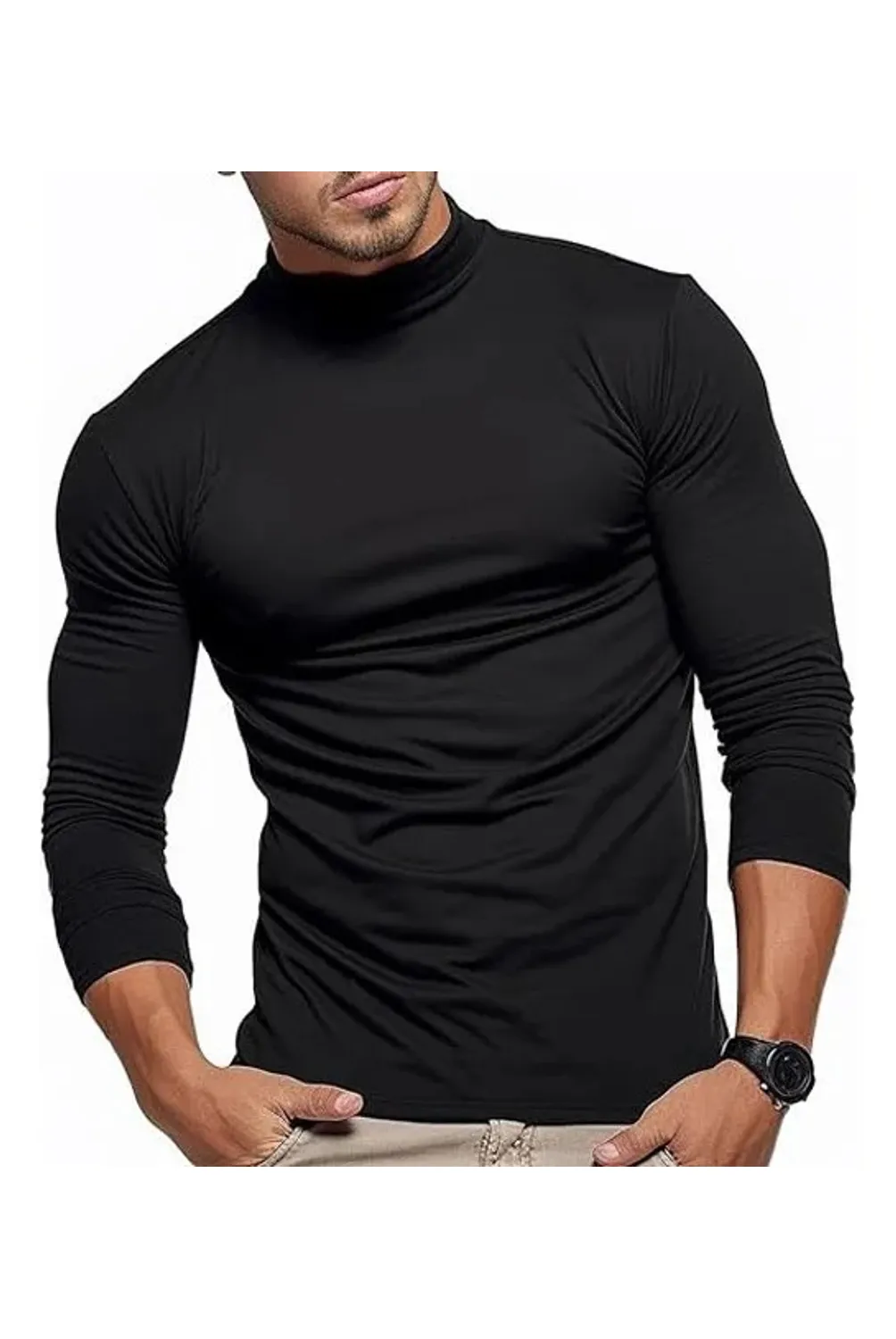 EVERSO Pack 3 Camiseta Beatle Hombre Bambú Manga Larga Forro Polar