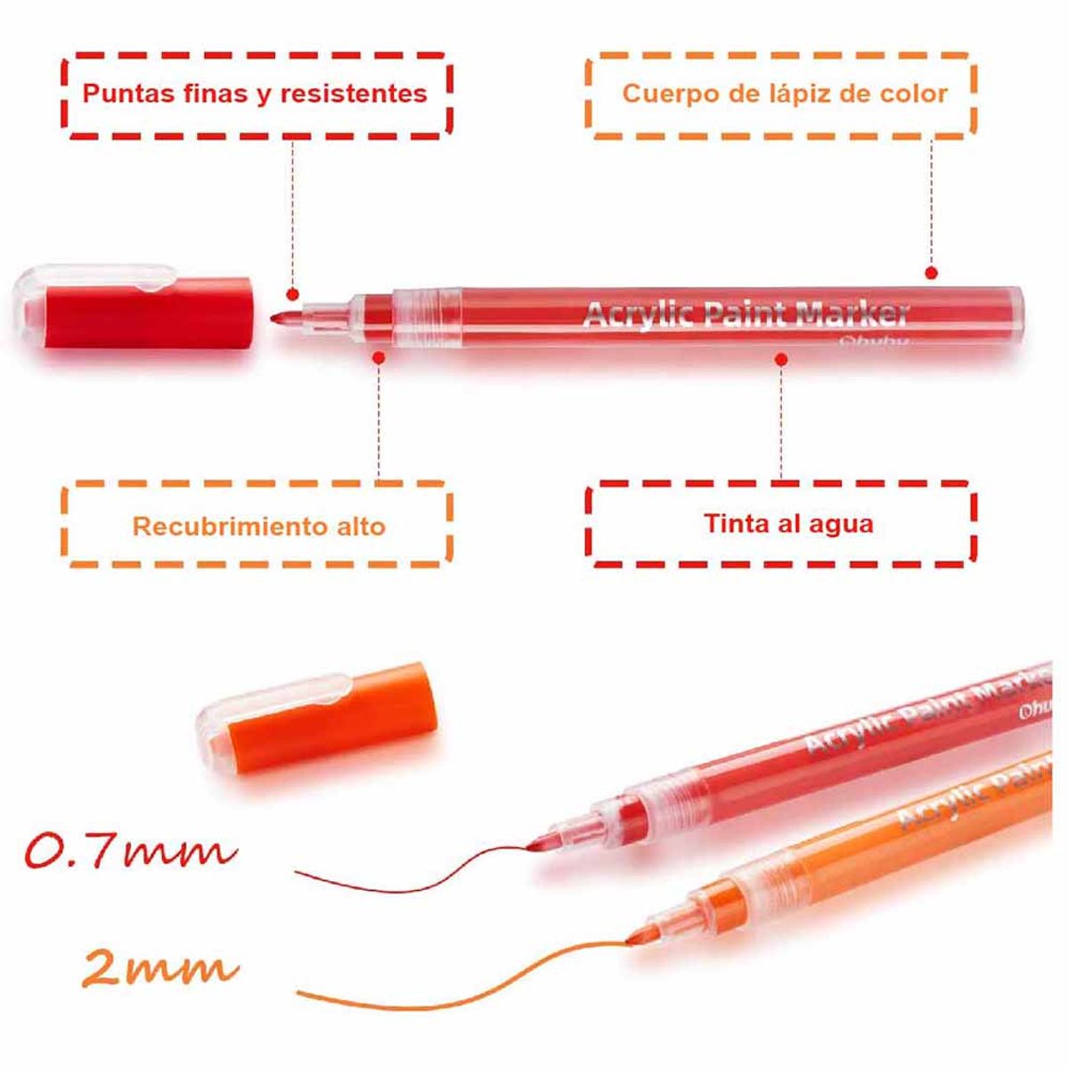 OHUHU - Ohuhu 40 Marcadores Acrílicos Para Manualidades