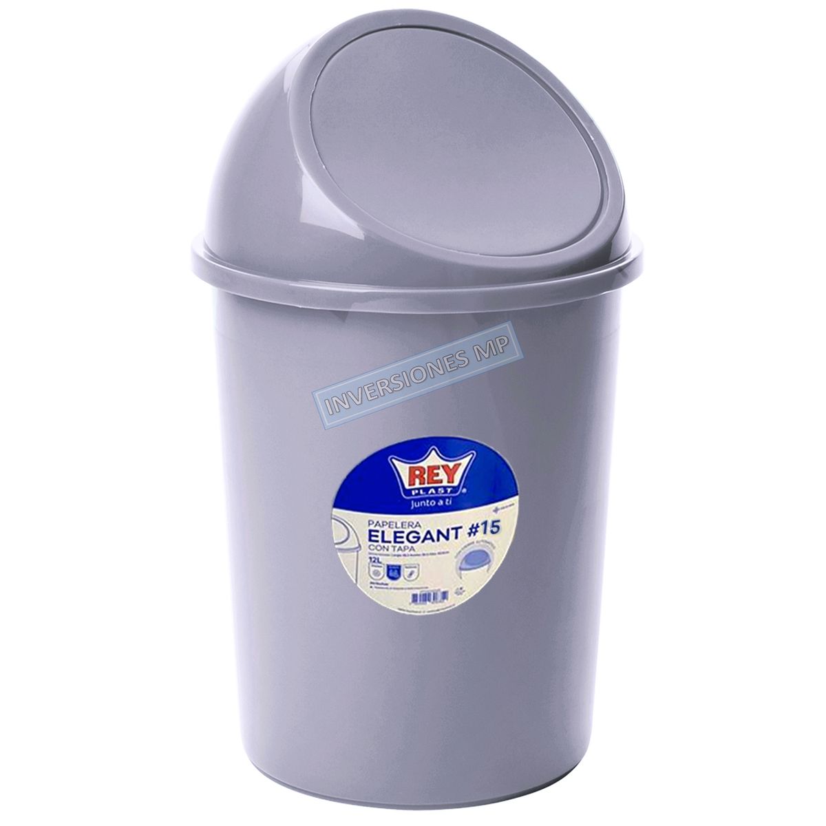REYPLAST - Basurero Con Tapa De Cierre Automático 12L Reyplast