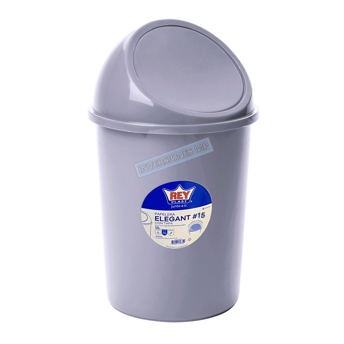 REYPLAST - Basurero Con Tapa De Cierre Automático 12L Reyplast