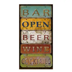 GENERICO - AFICHE BAR OPEN BEER WINE COCKTAILS