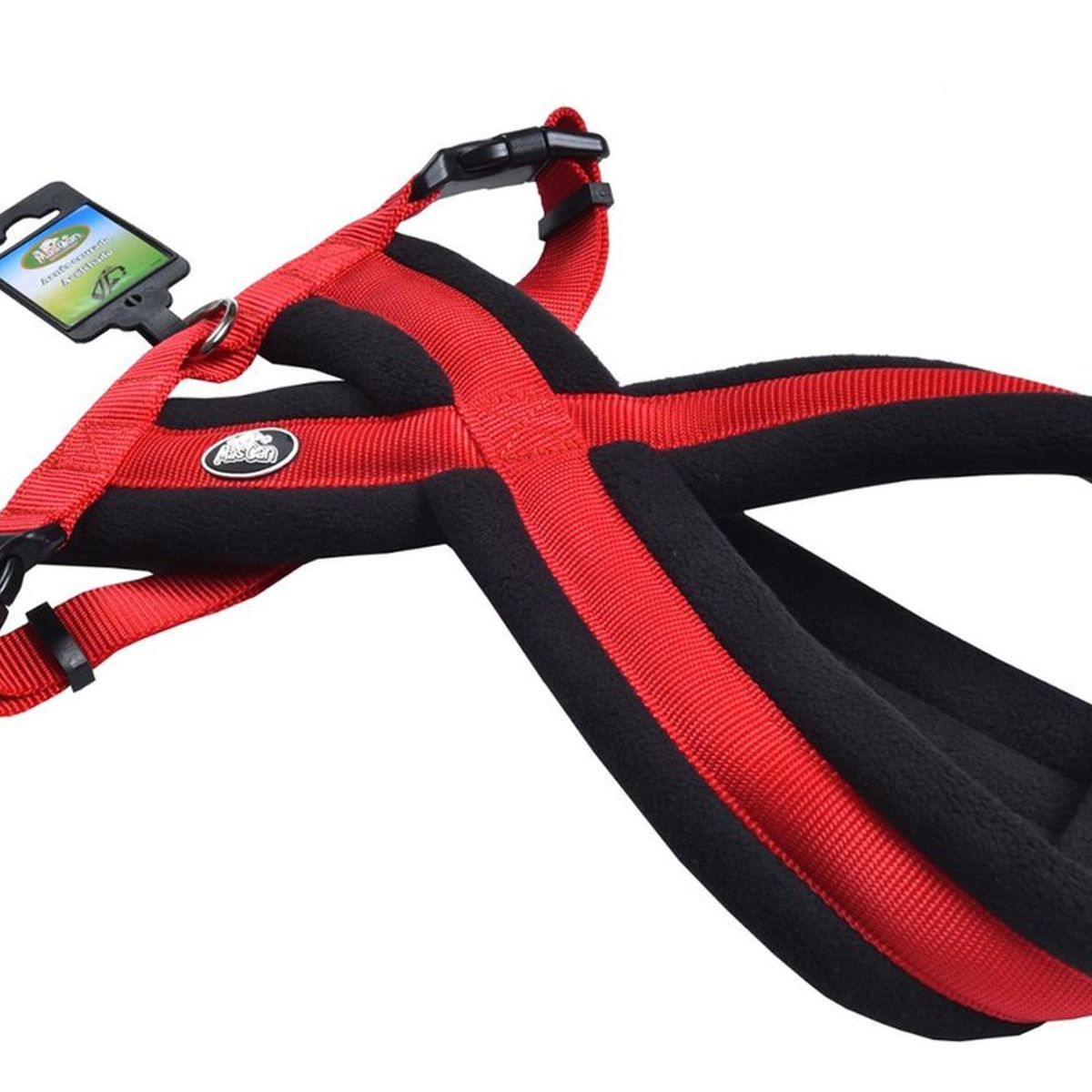 MASCAN - Arnés Cruzado Acolchado Talla S Rojo Perros Mascan