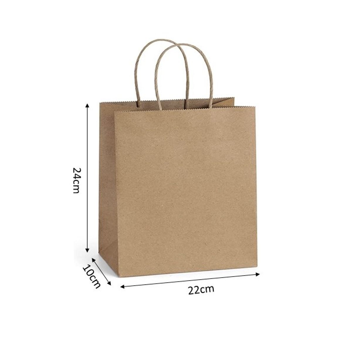 GENERICO - Bolsas de Papel Kraft 22X10X24 por 50 unidades
