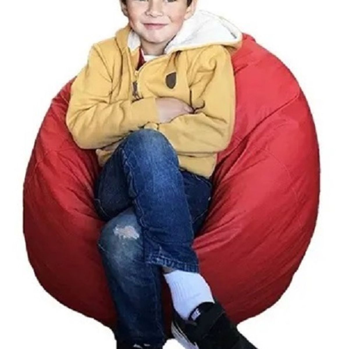 REHUCE - Puff eco cuero M - Rojo