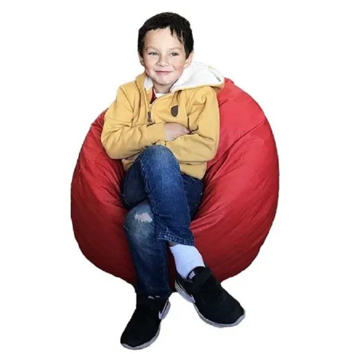 REHUCE - Puff eco cuero M - Rojo