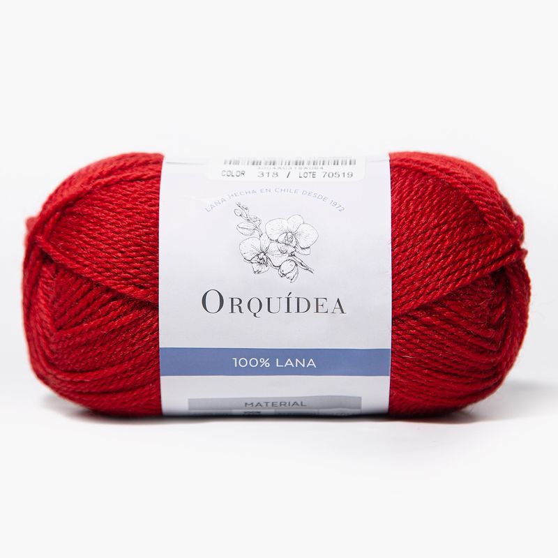 GENERICO - Lana 100% 5/3  Orquidea 100grs - Rojo Italiano