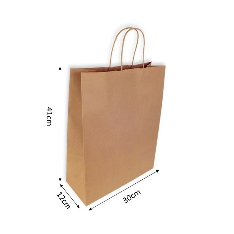 GENERICO - Bolsas de Papel Kraft 30X12X41 por 50 unidades