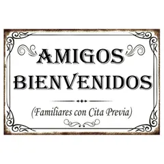 GENERICO - CARTEL AMIGOS BIENVENIDOS FAMILIARES CON CITA PREVIA BLANCO