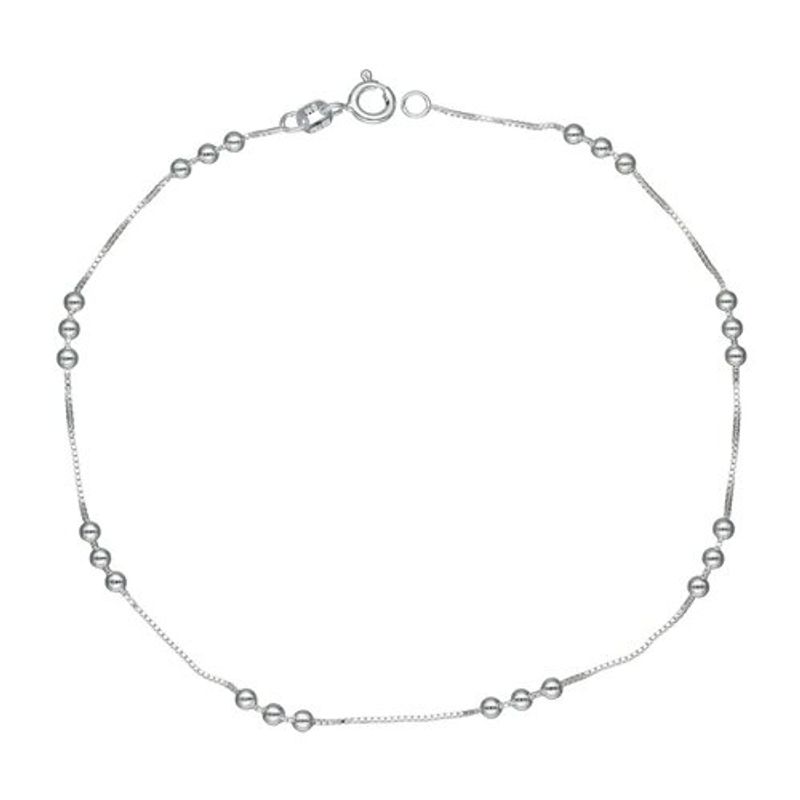 GENERICO - Tobillera Plata 925 Veneciana con Esferas
