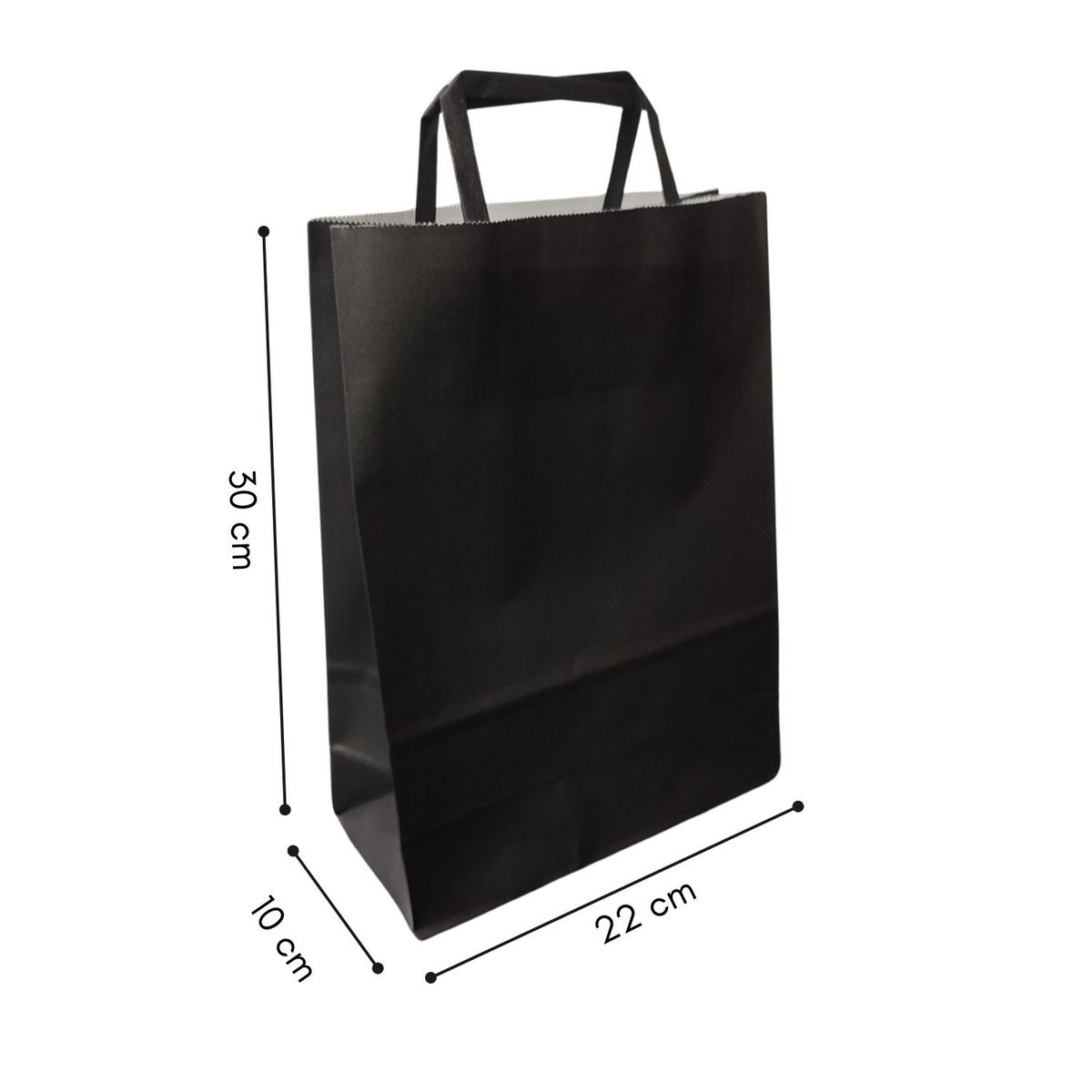 GENERICO - Bolsas de Papel Negras 22x10x30 por 20 unidades