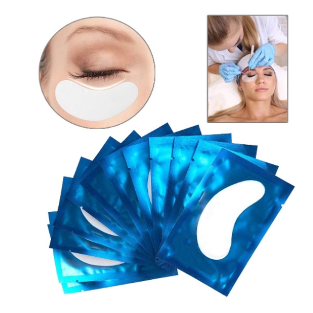 GENERICO - 100 Parches Hidrogel Para Lifting Y Extensiones De Pestañas