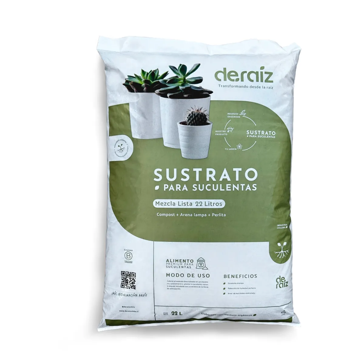 DE RAÍZ - Sustrato para Suculentas 22L De Raíz Abono