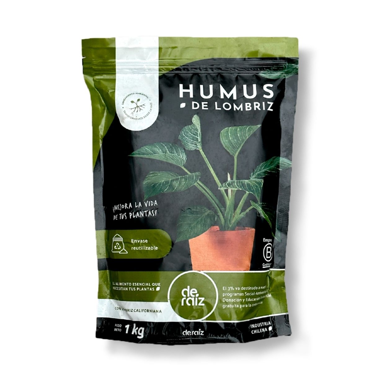 DE RAÍZ - Humus De Lombriz 1Kg De Raíz Abono