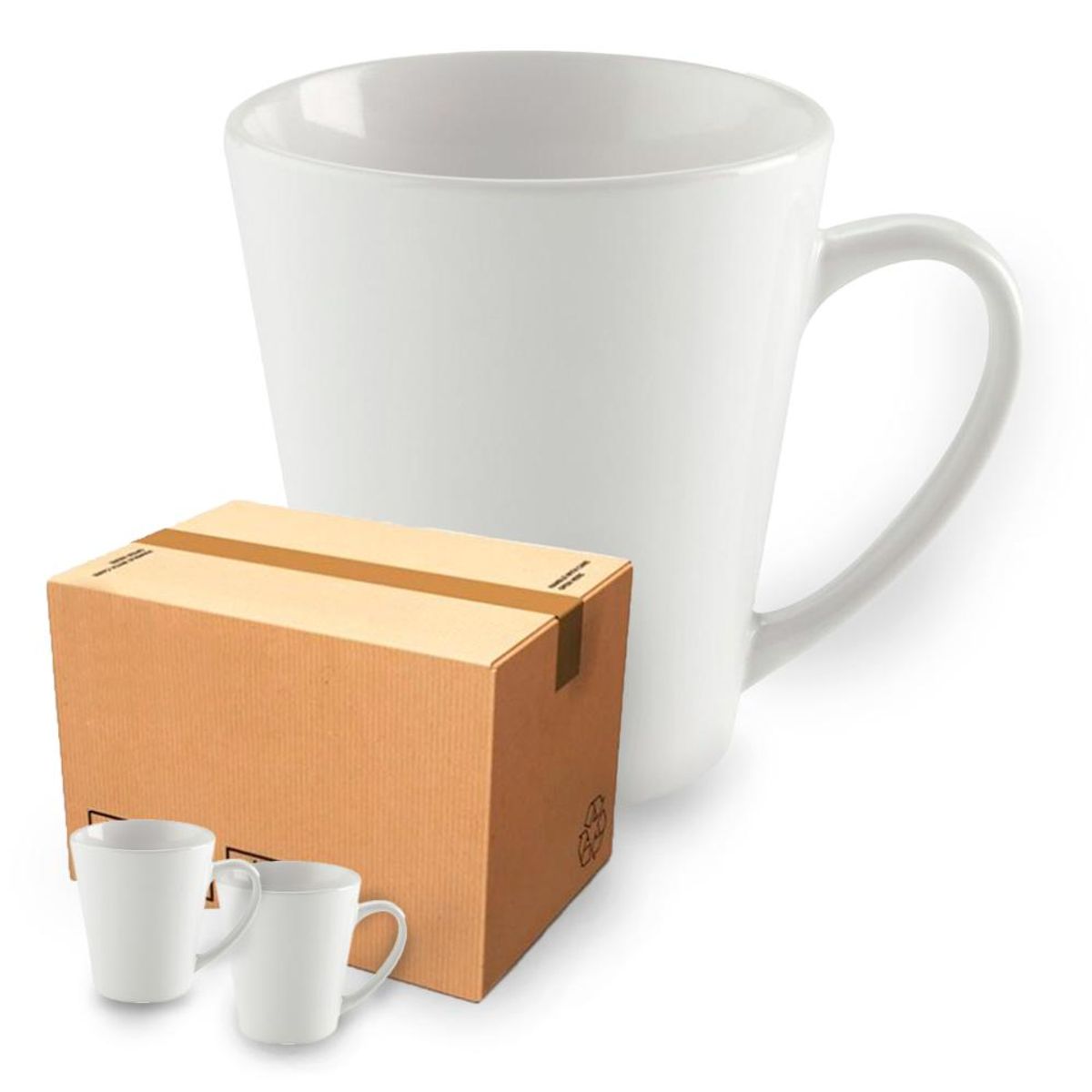 DETODOYMAS - Caja 36 Tazones Cónicos para Sublimar Estampar Blancos DETODOYMAS