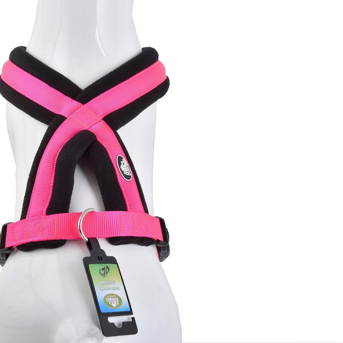 MASCAN - Arnés Cruzado Acolchado Talla L Fucsia Perros Mascan