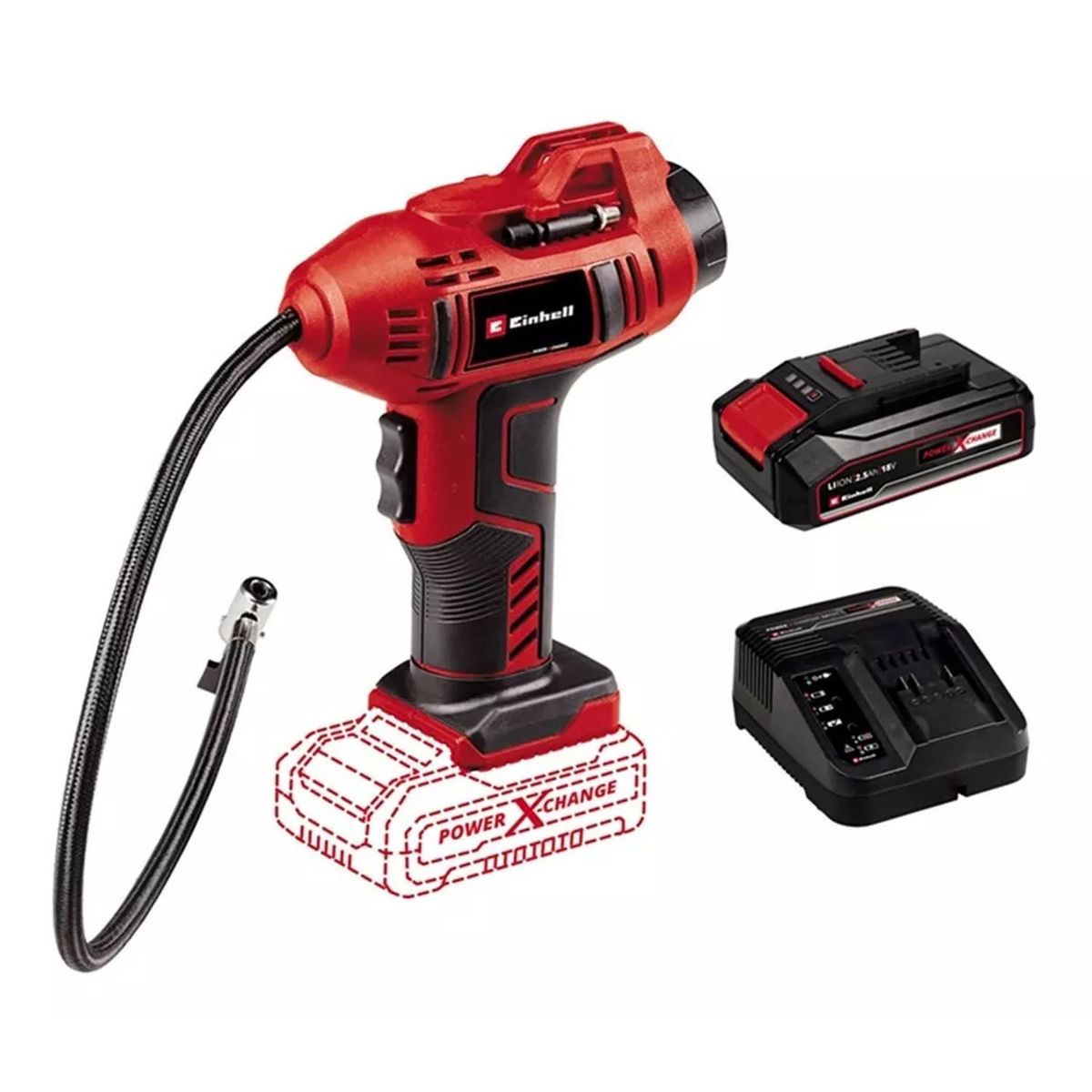 EINHELL - Inflador Compresor Aire Inalámbrico 18v Bat Carg Einhell 2071010-12